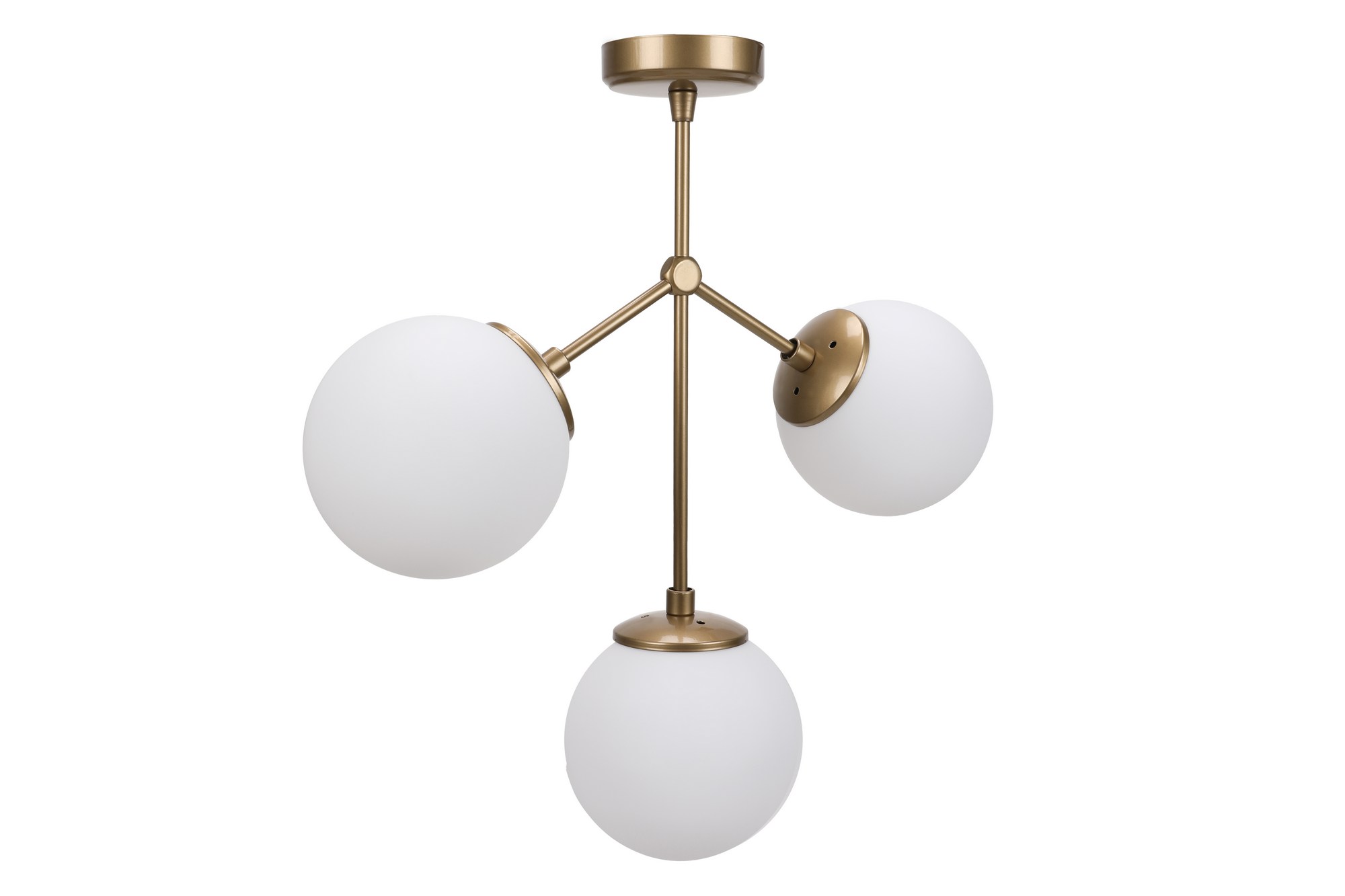 LUMI Matera loftlampe - hvid glas og guldfarvet metal