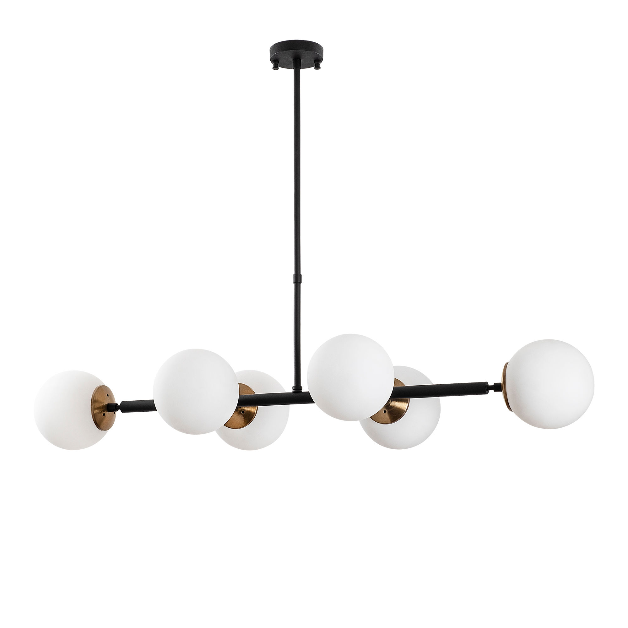 LUMI loftlampe - creme glas og guld/sort metal