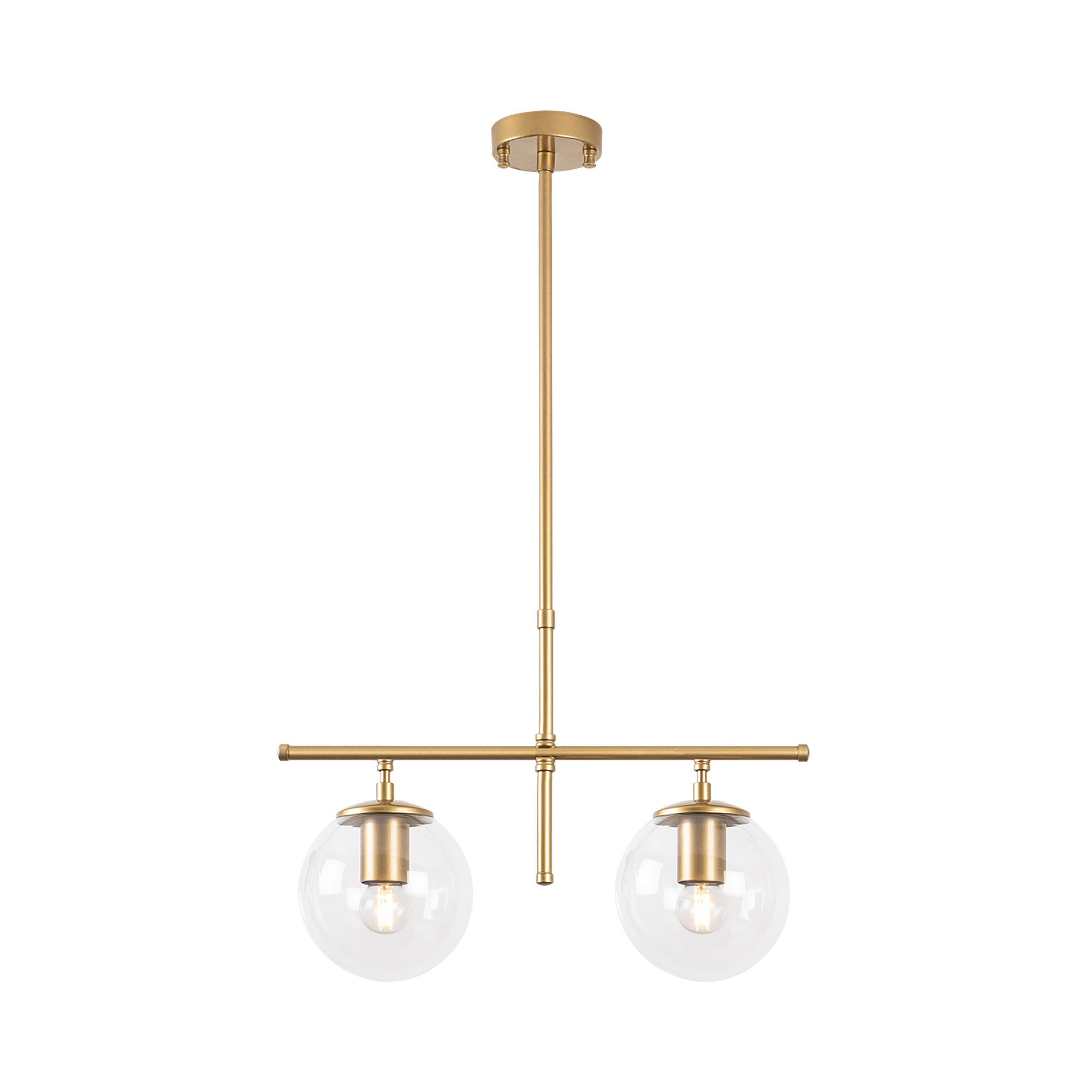 LUMI Canaveses loftlampe - glas og guldfarvet metal