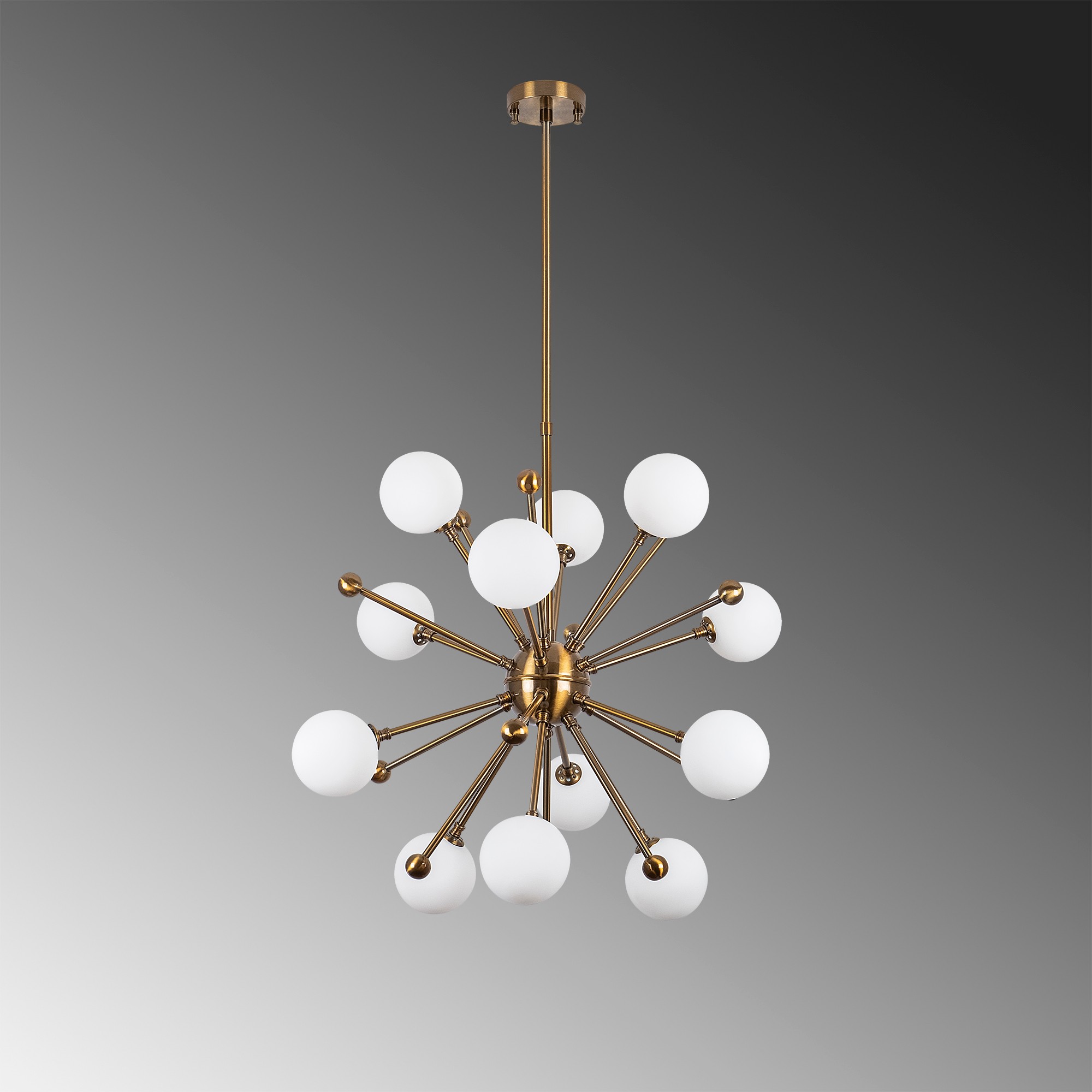 LUMI Leiria loftlampe - glas og guldfarvet metal