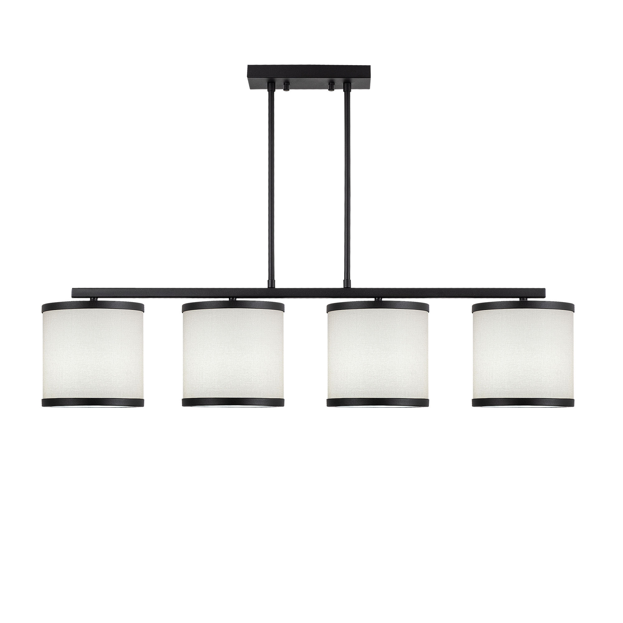 LUMI loftlampe - hvid stof og sort metal