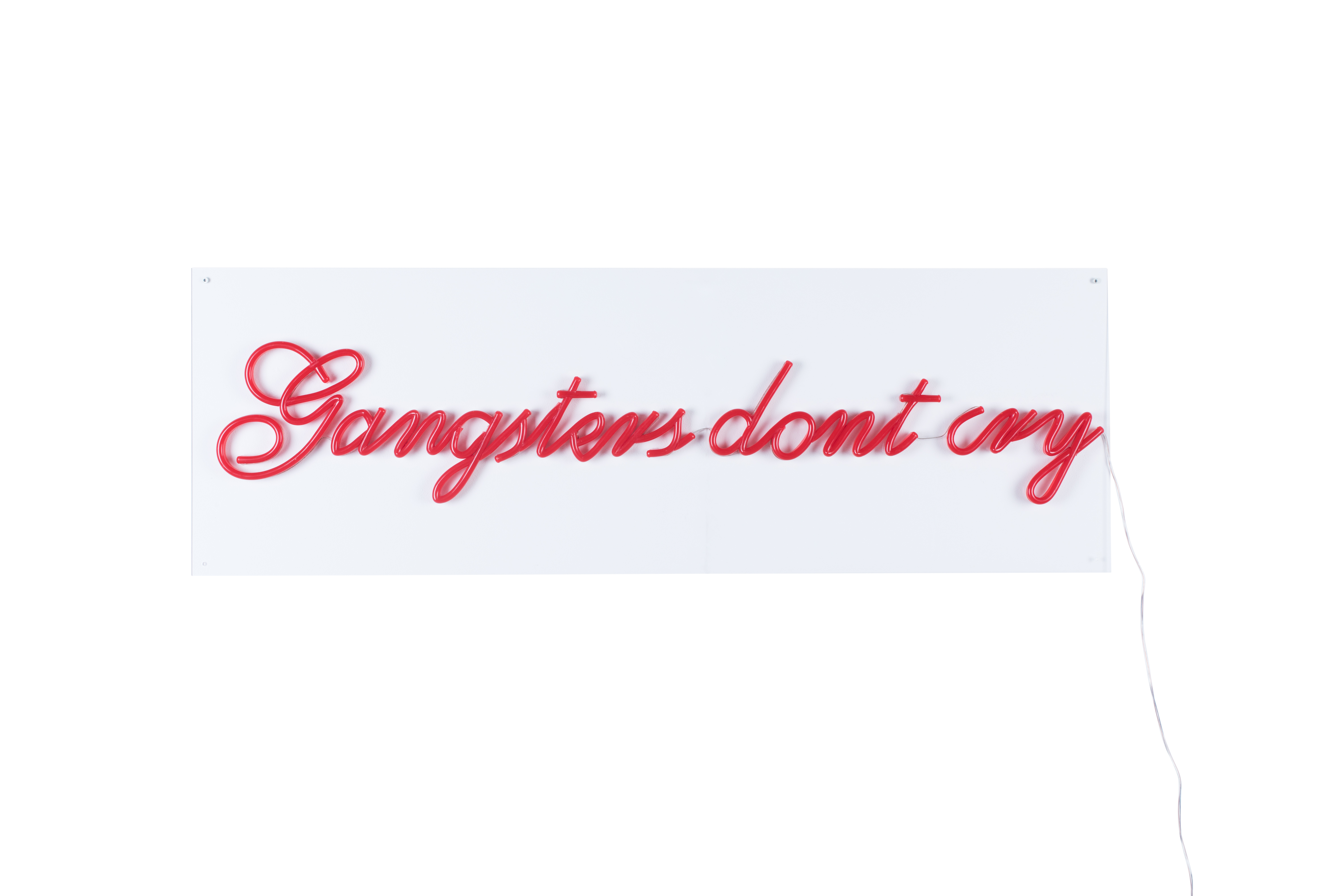 BOLD MONKEY Gangsters don't cry LED neon lysskilt, rektangulær - rød PVC og akryl (40x120)