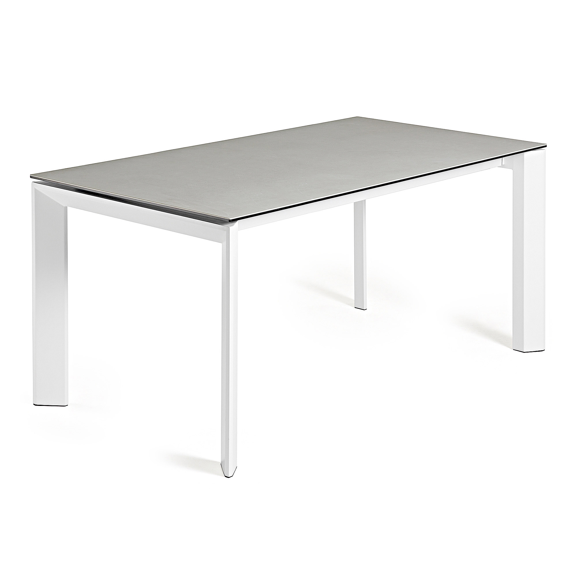 KAVE HOME Axis spisebord, m. butterflybordplade - Hydra Lead porcelæn og hvid stål (140(200)