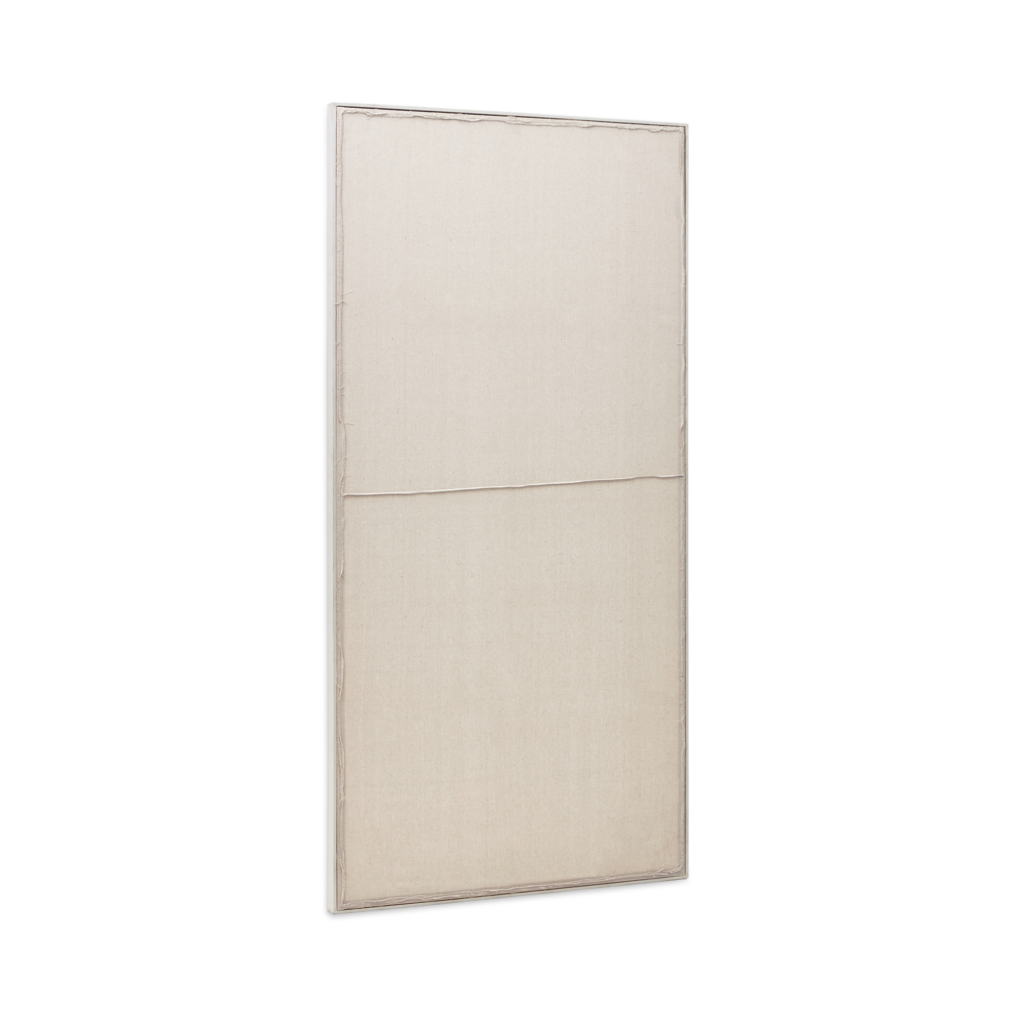 KAVE HOME Maha vægdekoration med vandret streg, rektangulær - beige hør 110x220)