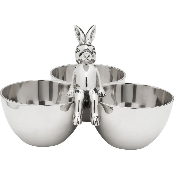 KARE DESIGN Bunny Tre skål - sølv forniklet aluminium (H:18)