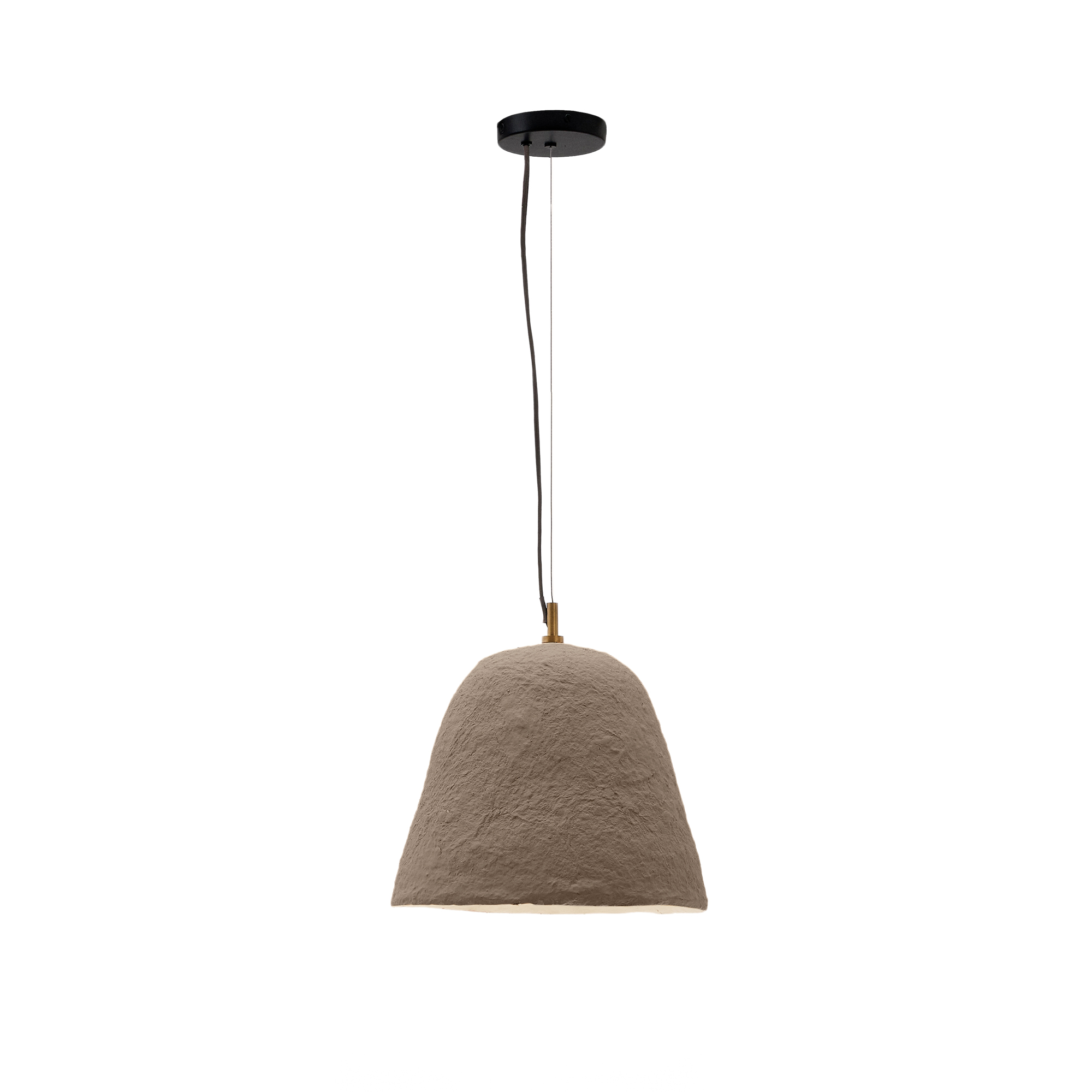 KAVE HOME Lisora loftlampe, rund - brun papmaché (Ø25)