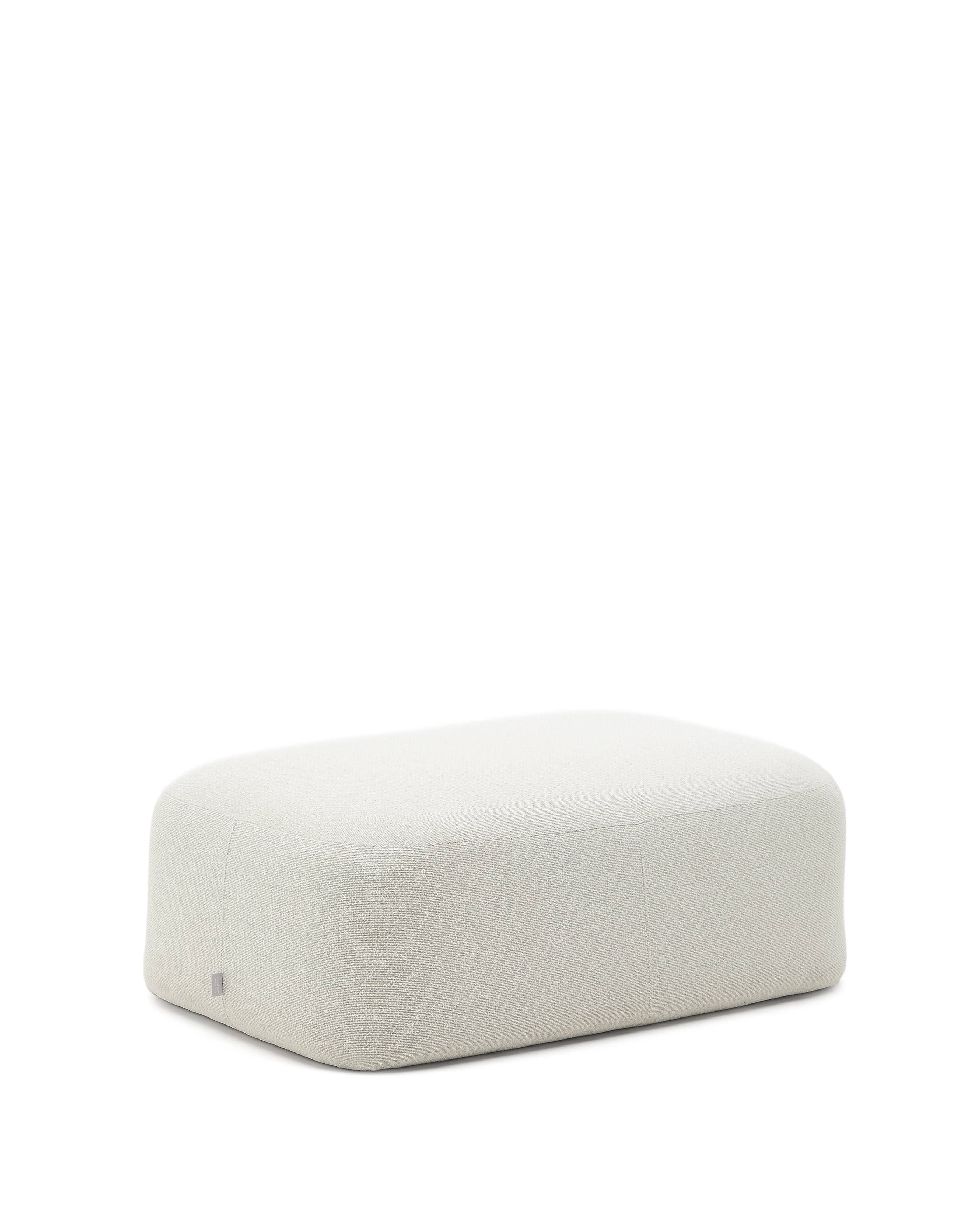 KAVE HOME Martina puf, rektangulær - ecru chenille stof (123x85)