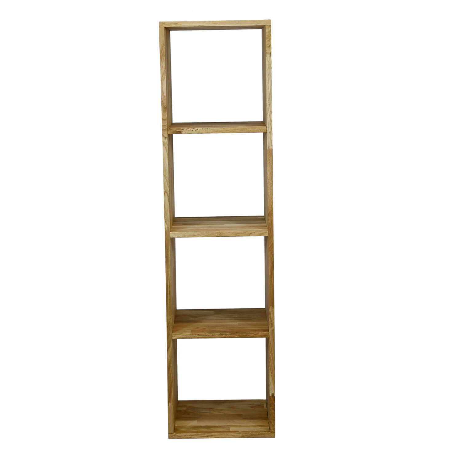 NOCNOI Puzzle rektangulær reol, m. 4 rum - massiv olieret eg (139x36)