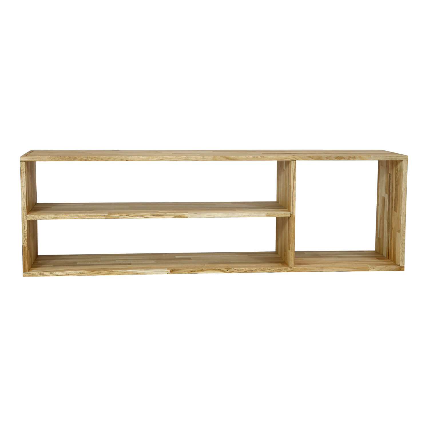 NOCNOI Puzzle TV-bænk, m. 3 rum - massivt olieret egetræ (44,5x144)