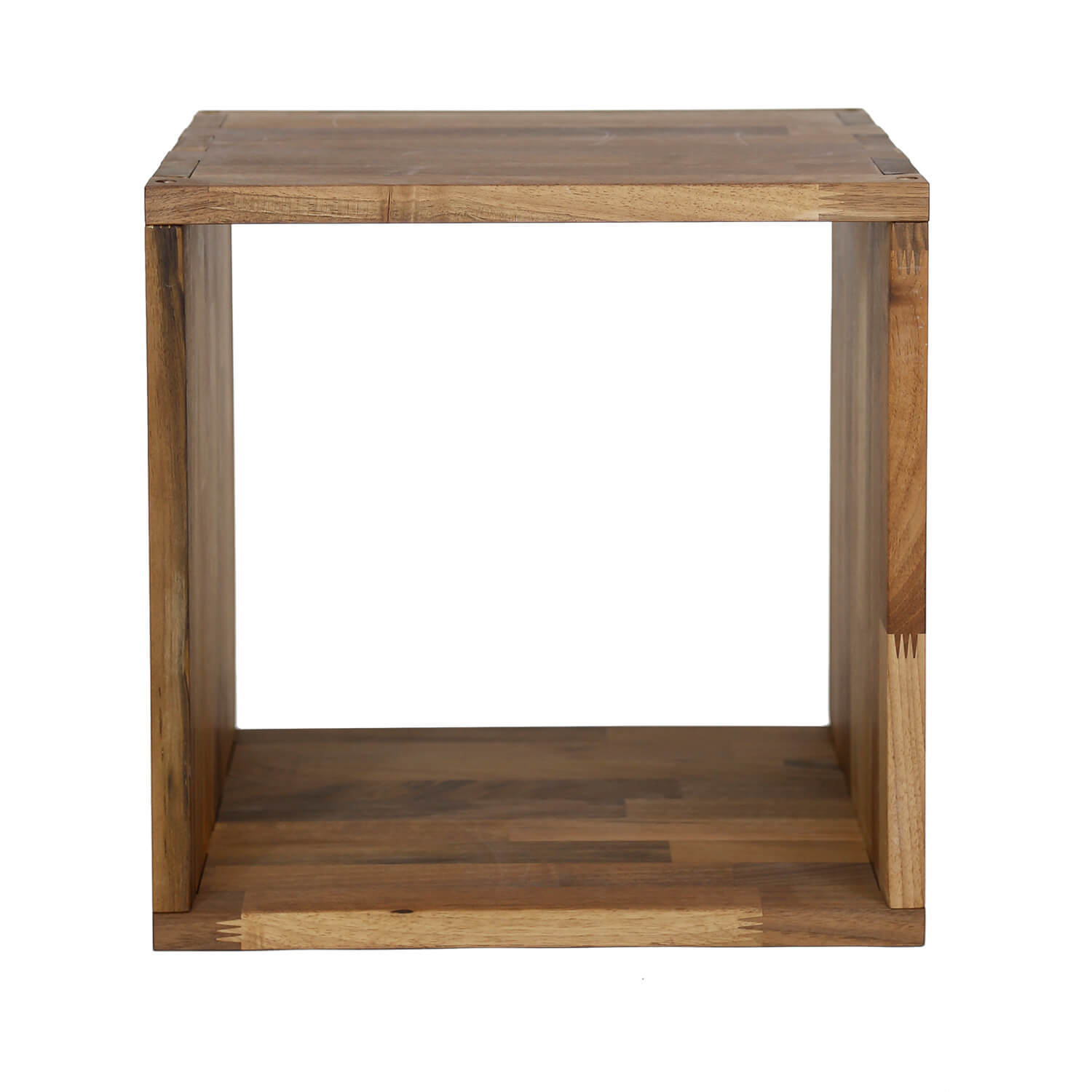 NOCNOI Puzzle kvadratisk reol, m. 1 rum - massiv olieret valnøddetræ, til væg/gulv (36x36)