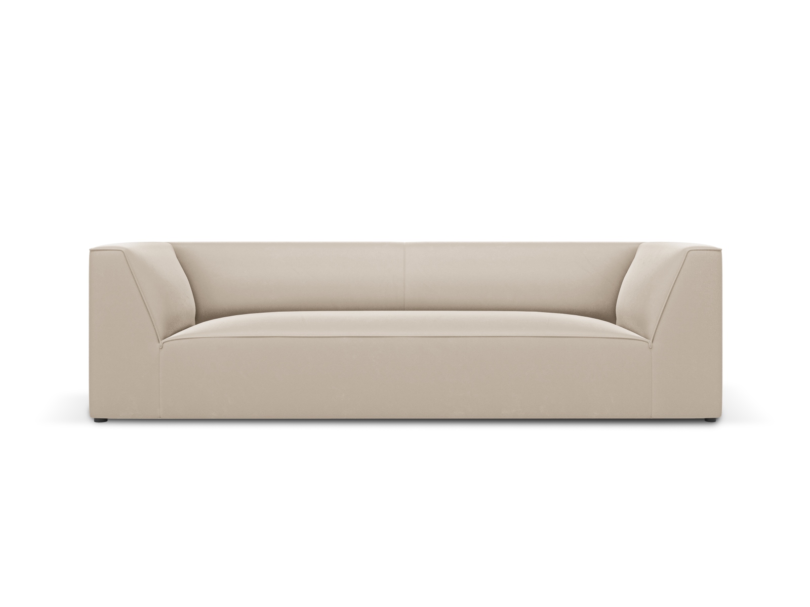 MICADONI Ruby sofa, 3 sæder - beige fløjl og sort plast