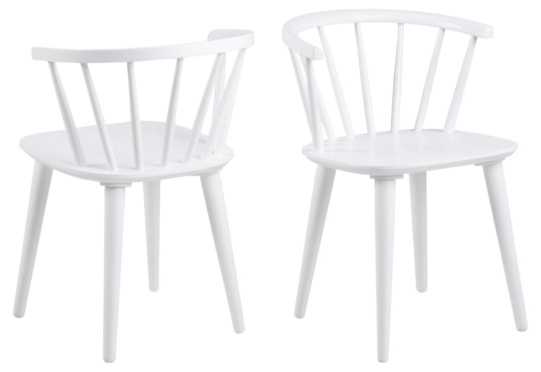 ACT NORDIC Ida spisebordsstol, m. armlæn - hvid gummitræ