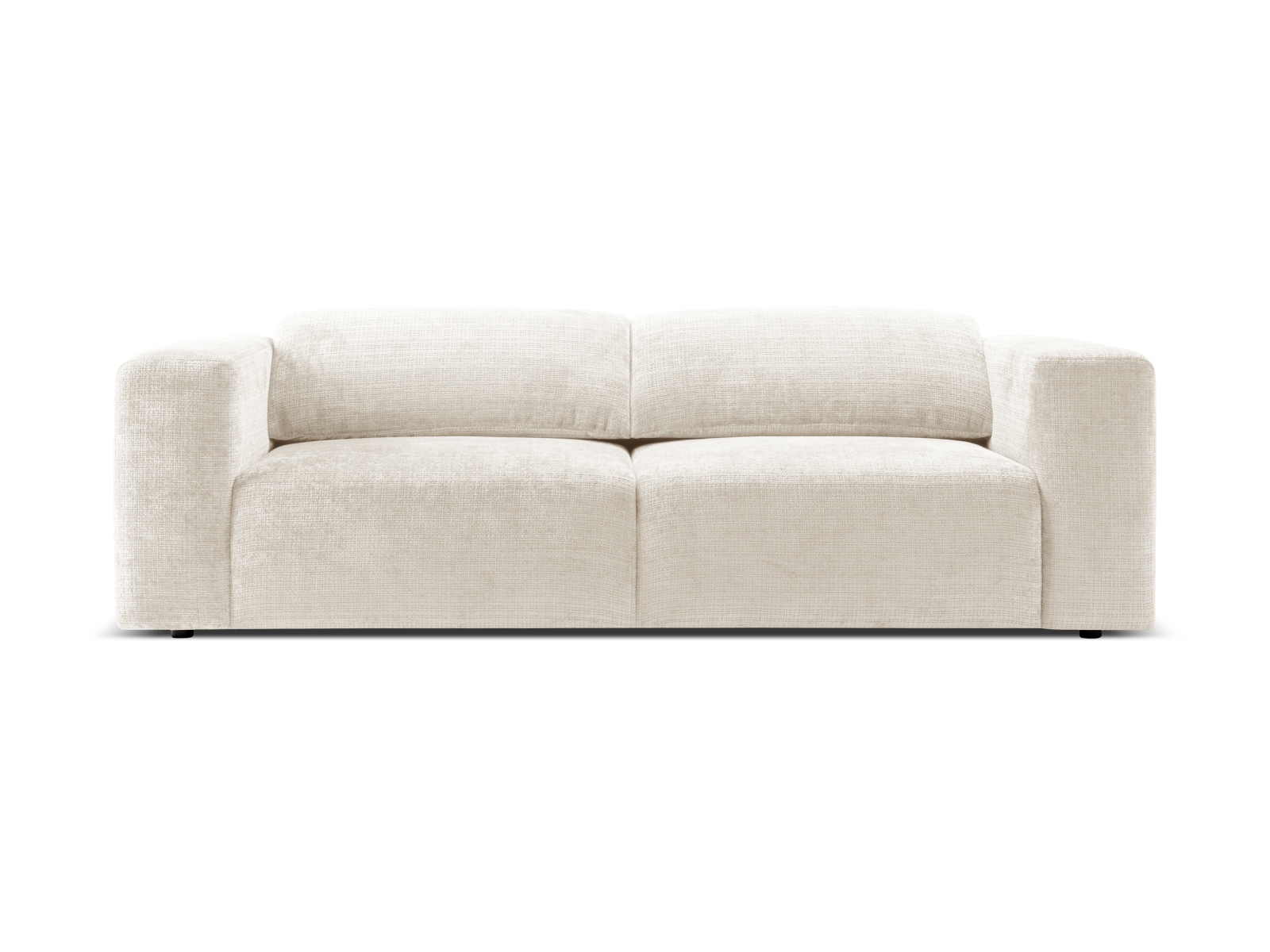 MICADONI Cruz 3 pers. sofa, m. foldbare nakkestøtter - elfenben chenille stof