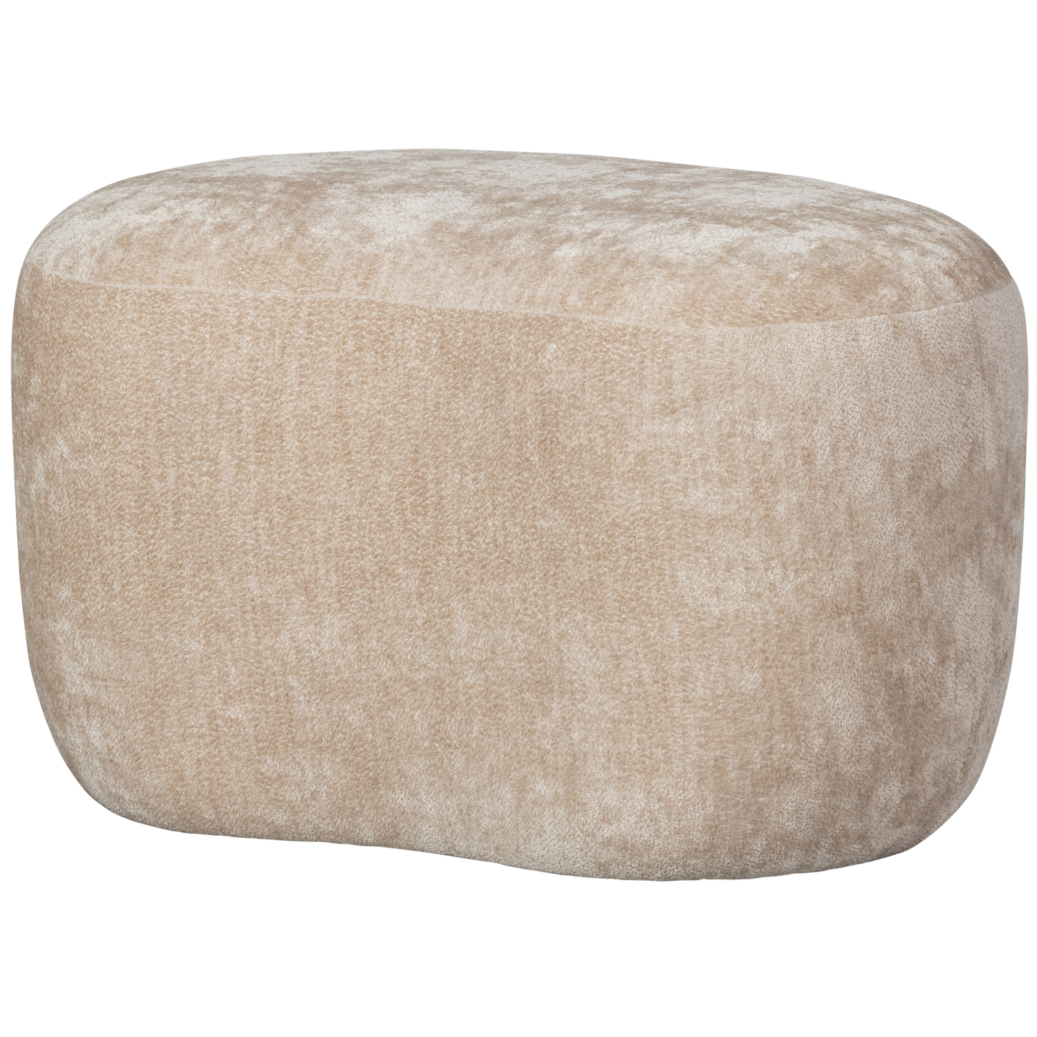 WOOOD Popular puf, bønneformet - natur chenille stof (73x51)
