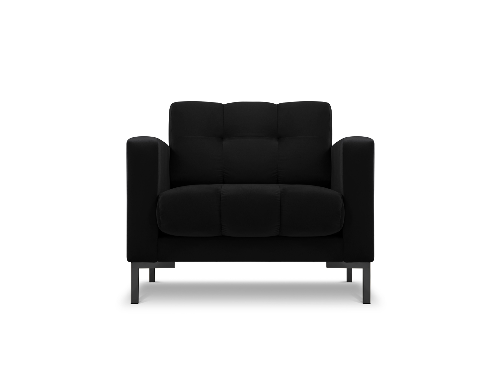 MICADONI Mamaia lænestol, m. armlæn, 1 sæde - sort fløjl og sort metal