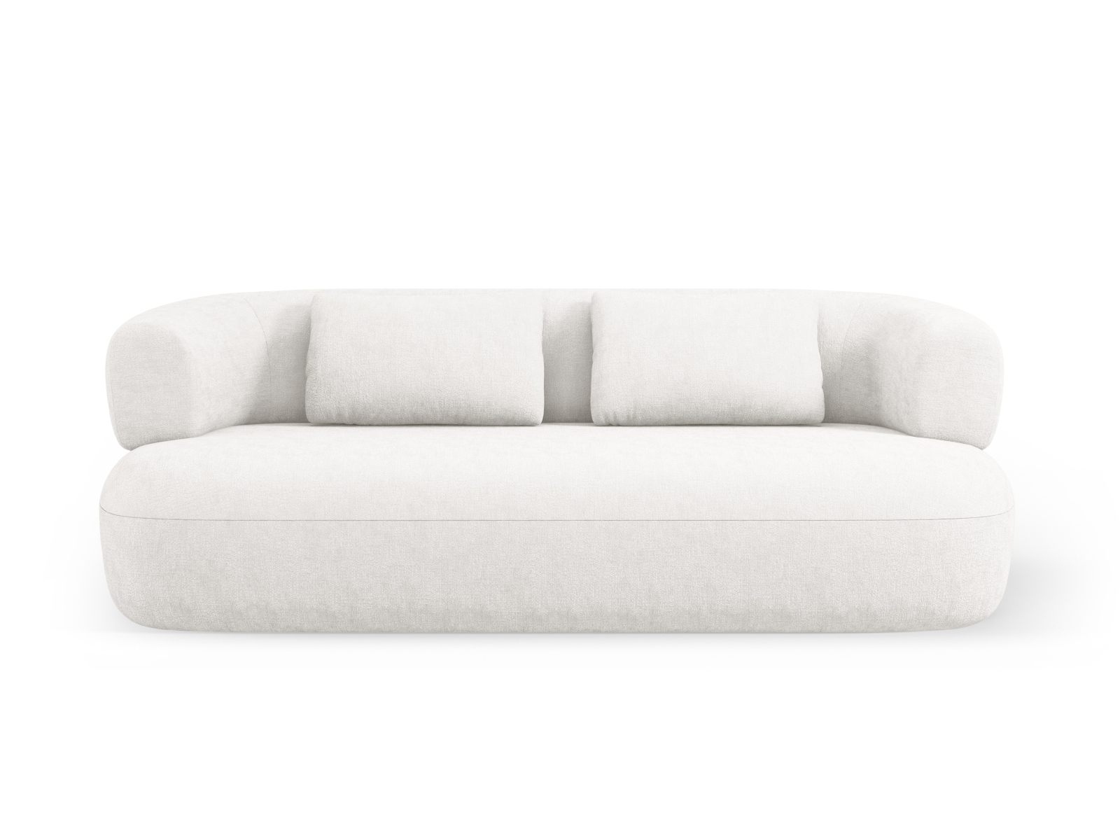 MICADONI Jenny sofa, 3 sæder - beige chenille og sort plast
