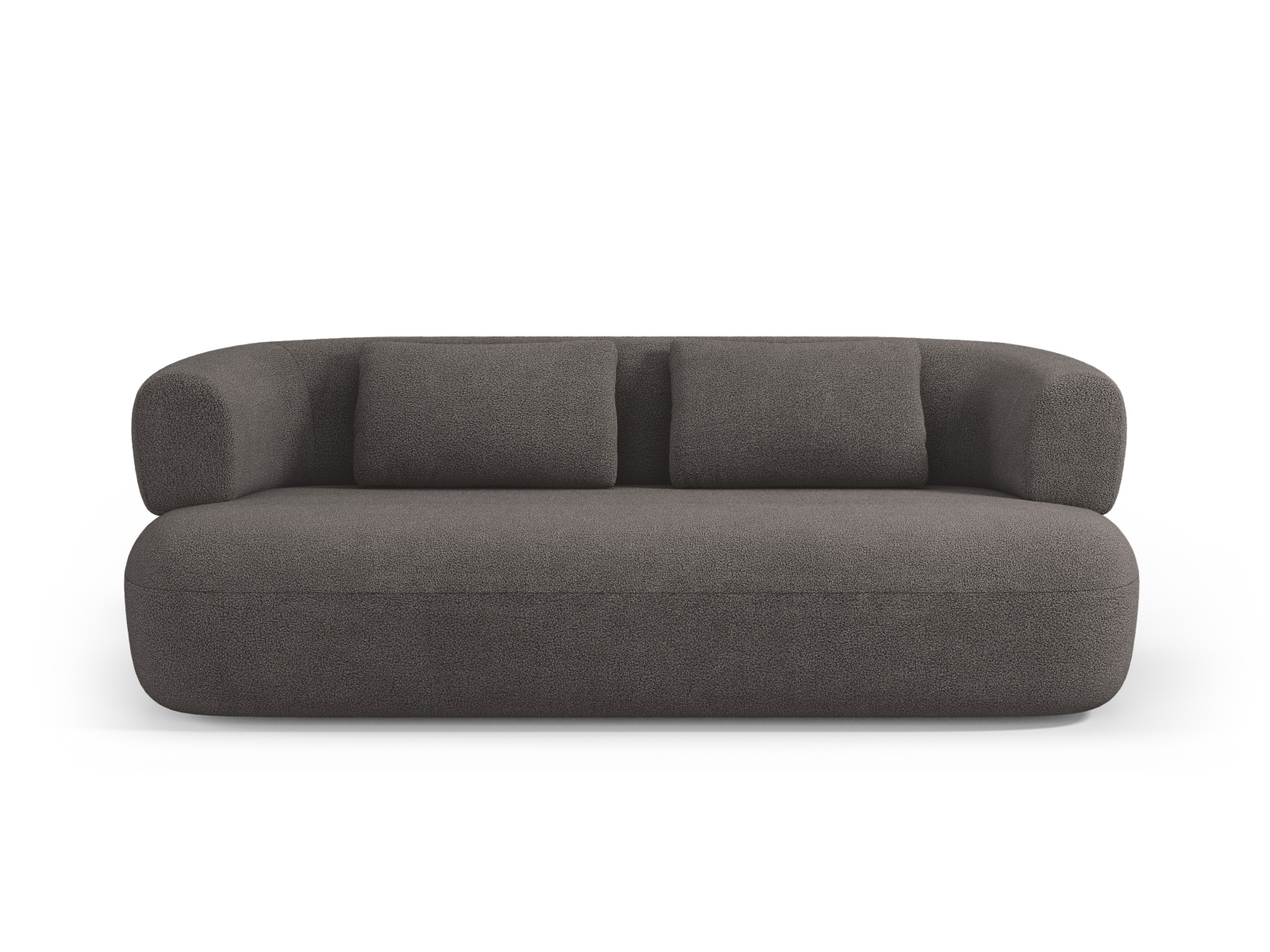 MICADONI Jenny sofa, 3 sæder - grå bouclé og sort plast