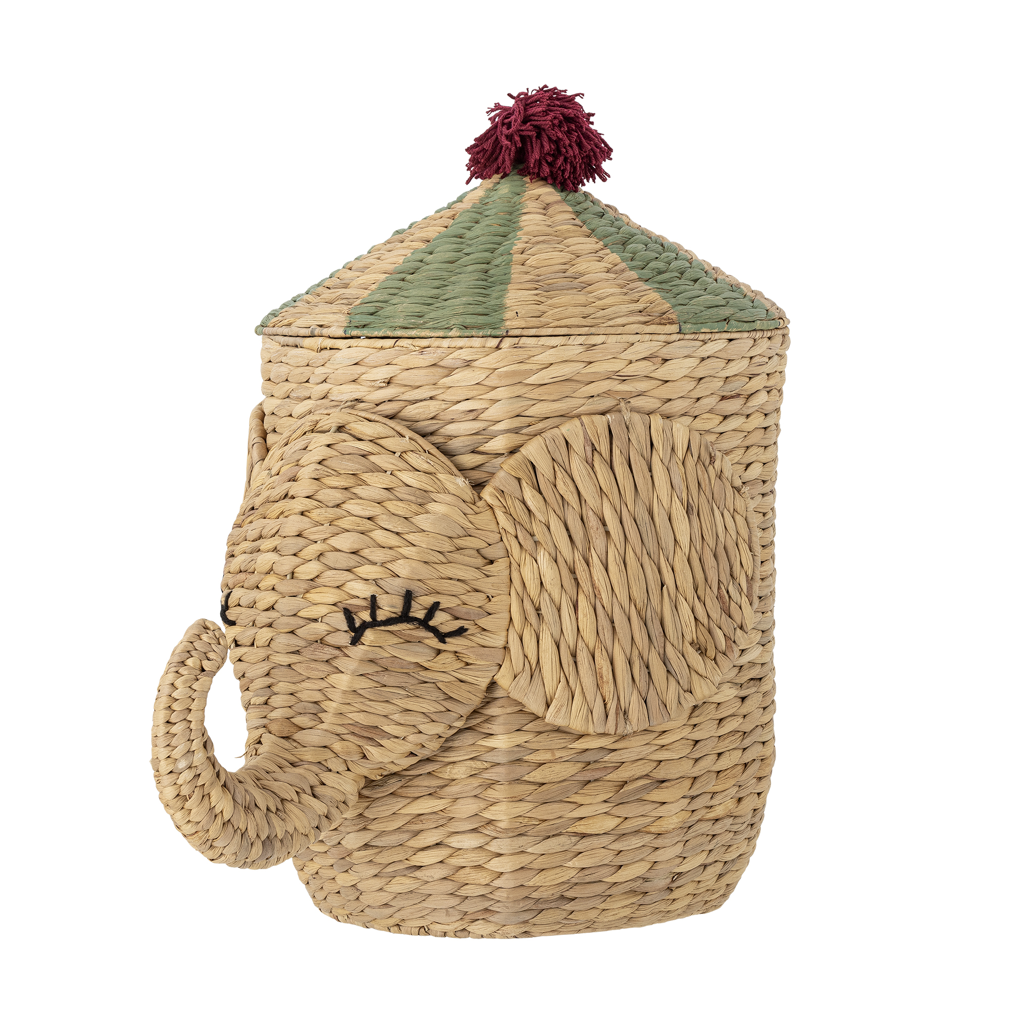 BLOOMINGVILLE MINI Bobo kurv til børn m/låg - natur vandhyacint (L35xH50xB35)