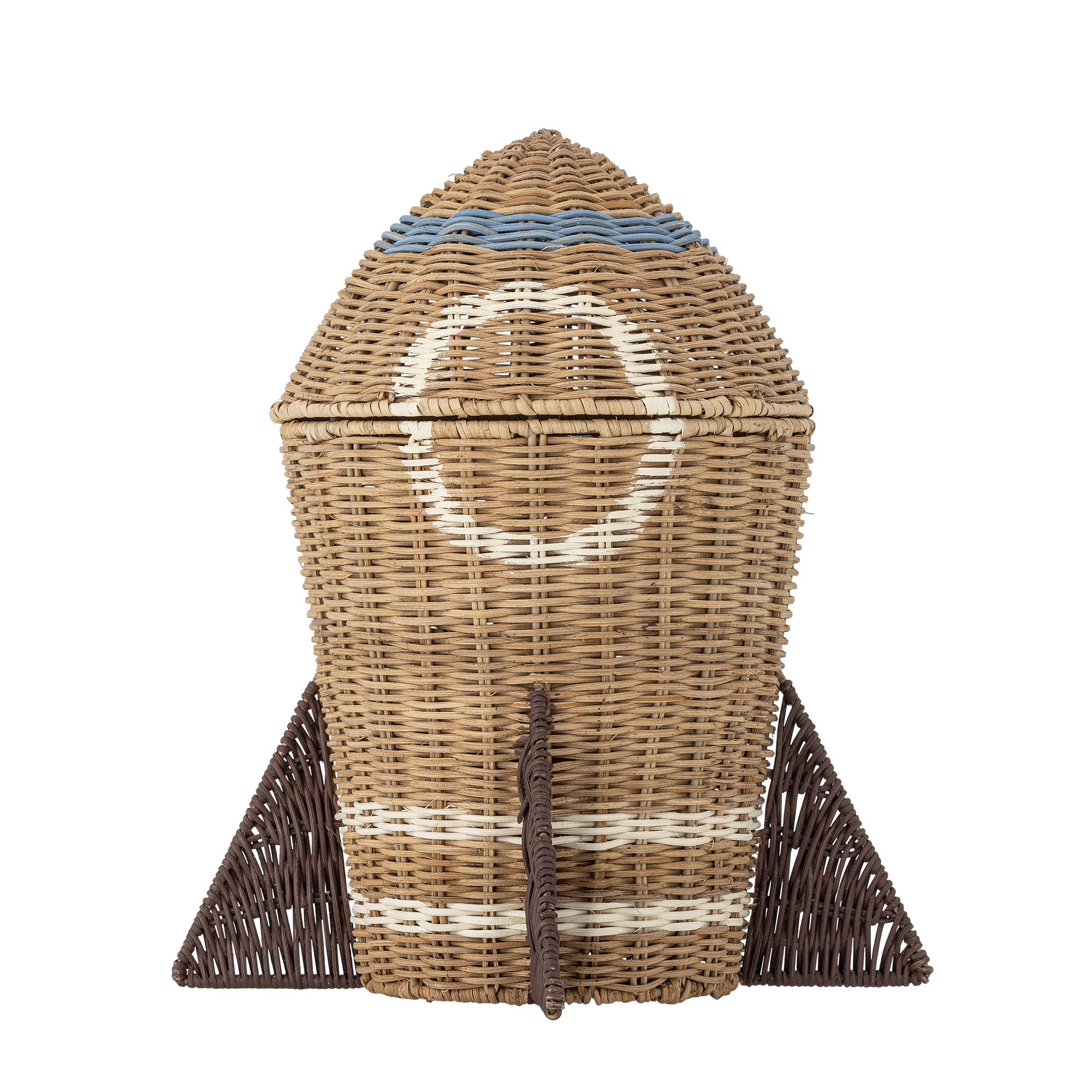 BLOOMINGVILLE MINI Space Kurv m/låg, Natur, Rattan (D31xH35 cm)