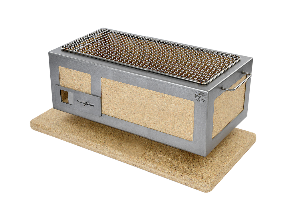 Kasai Konro Yakitori Grill Medium/Lang + Varmeunderlag + 10 kg. Sumi Bincho Kul