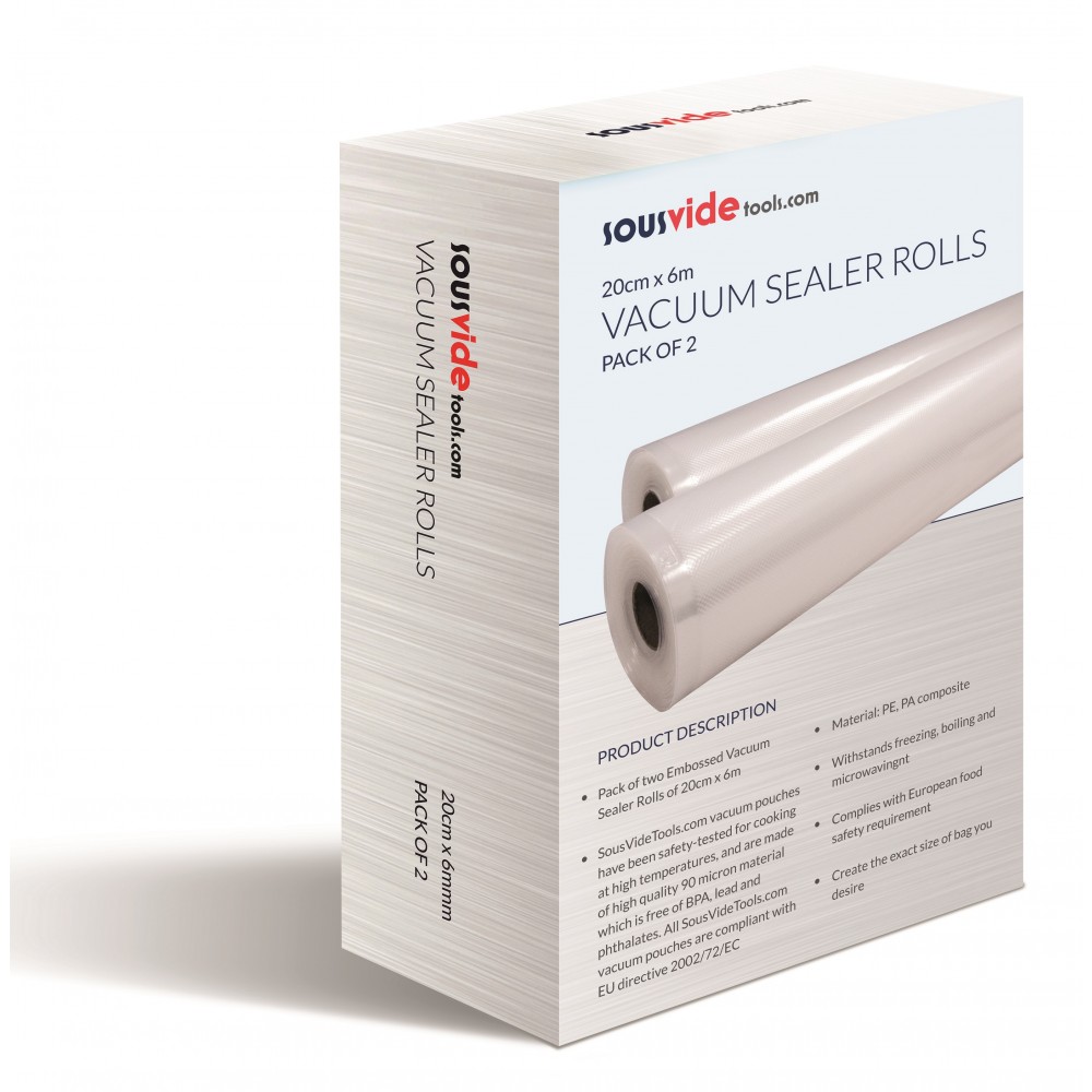 2 stk. Vakuumruller (20cm x 6m)