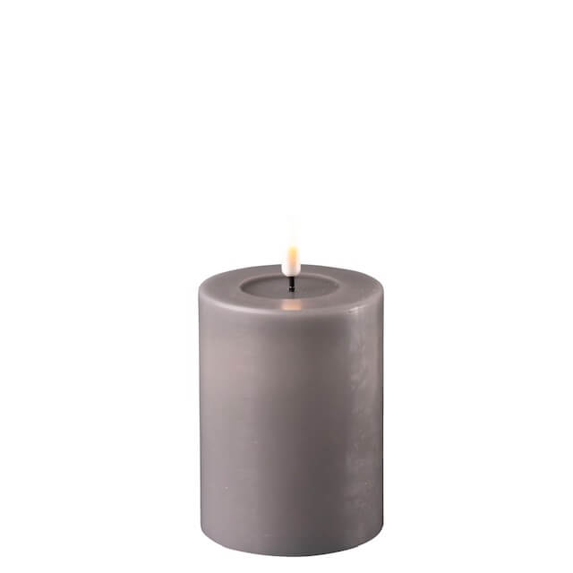 Deluxe Homeart Grå LED Bloklys 7,5x10 cm