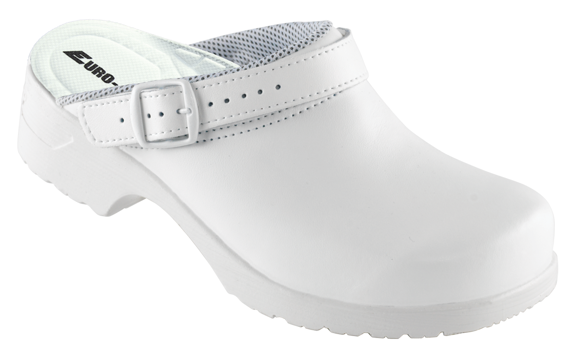 Flex tøffel med elastikhælrem og udskiftelig indlægssål, Antistatisk - Fås i sort, hvid, neonblå eller grøn Neonblå 35