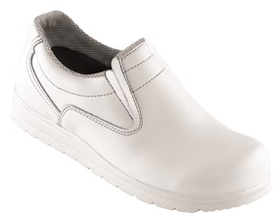 Classic hyttesko med formstøbt vaskbar indlægssål, antistatisk, sort eller hvid Hvid 47