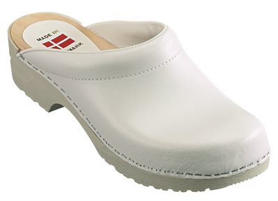 Træsko, PU/finer træsko tøffel, fås i sort eller hvid, Fodformet Sort 36