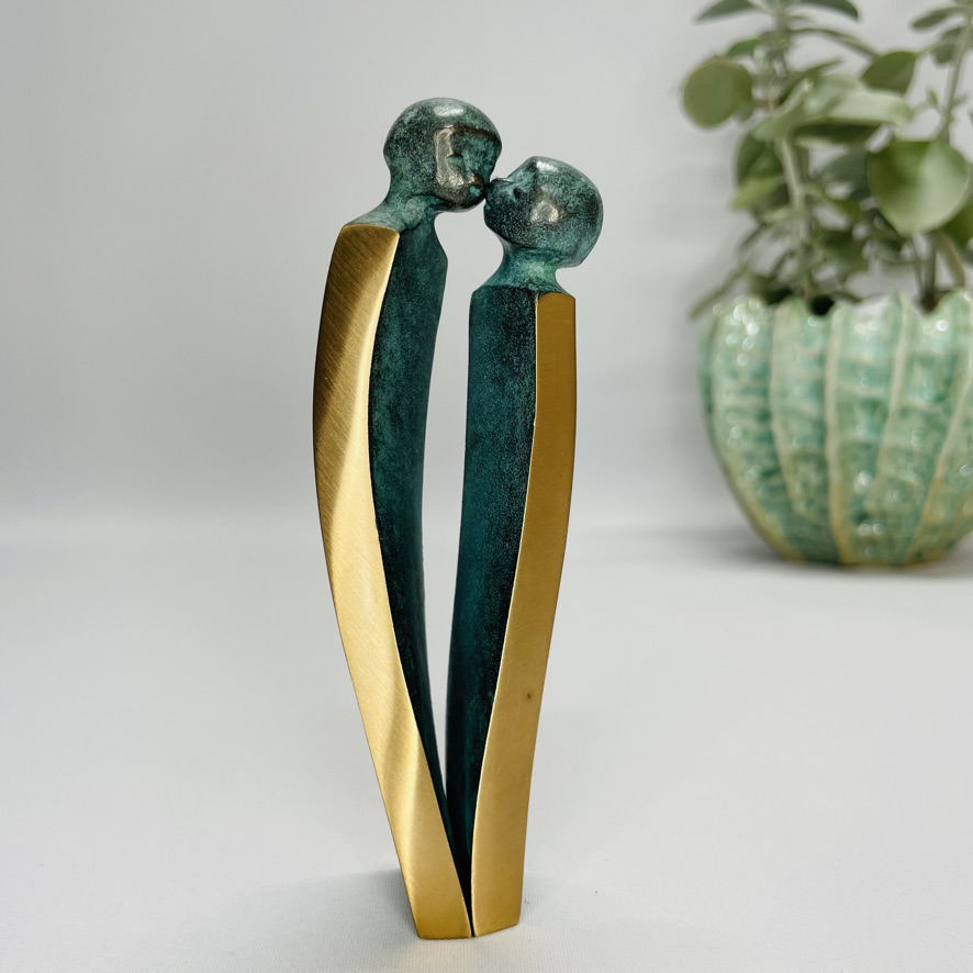 Kindkysset - skulptur i ægte bronze