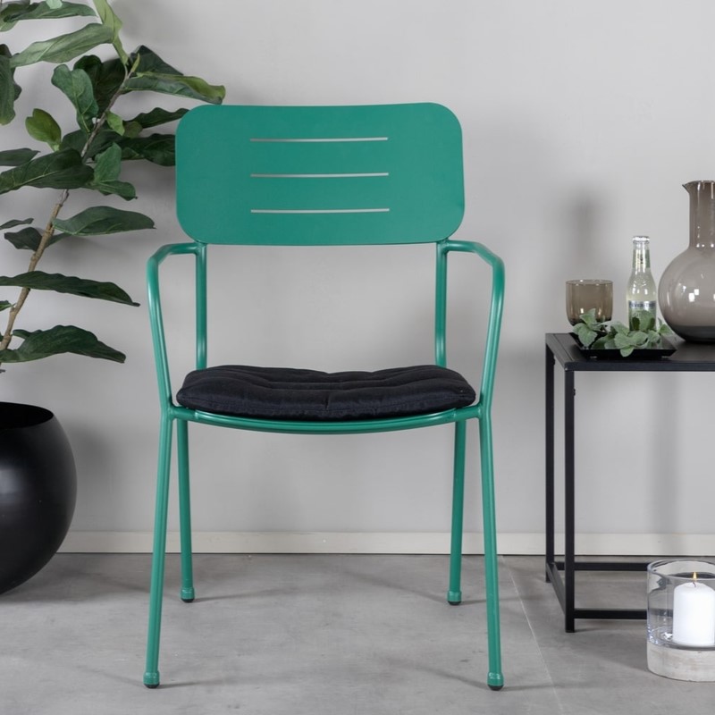 Elba- 2 spisebordsstole i grønt stål