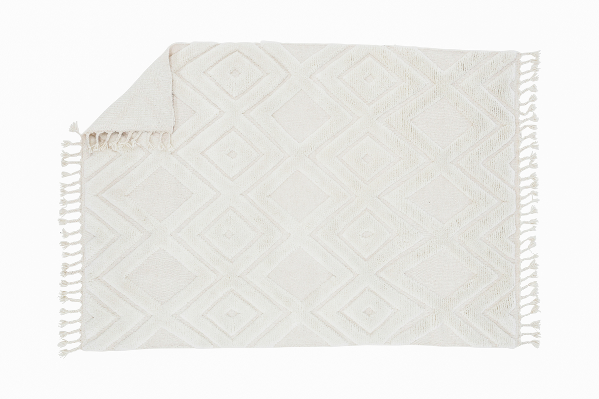 Texmas - Tæppe 160 x 230 cm., to valgfrie farver, uld Hvid