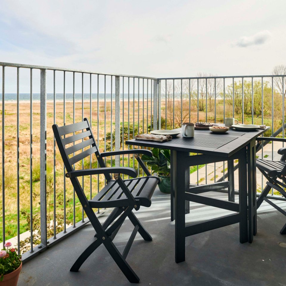 Expa - Spisebord med folde funktion, sort mahogni, 65 x 130 cm.