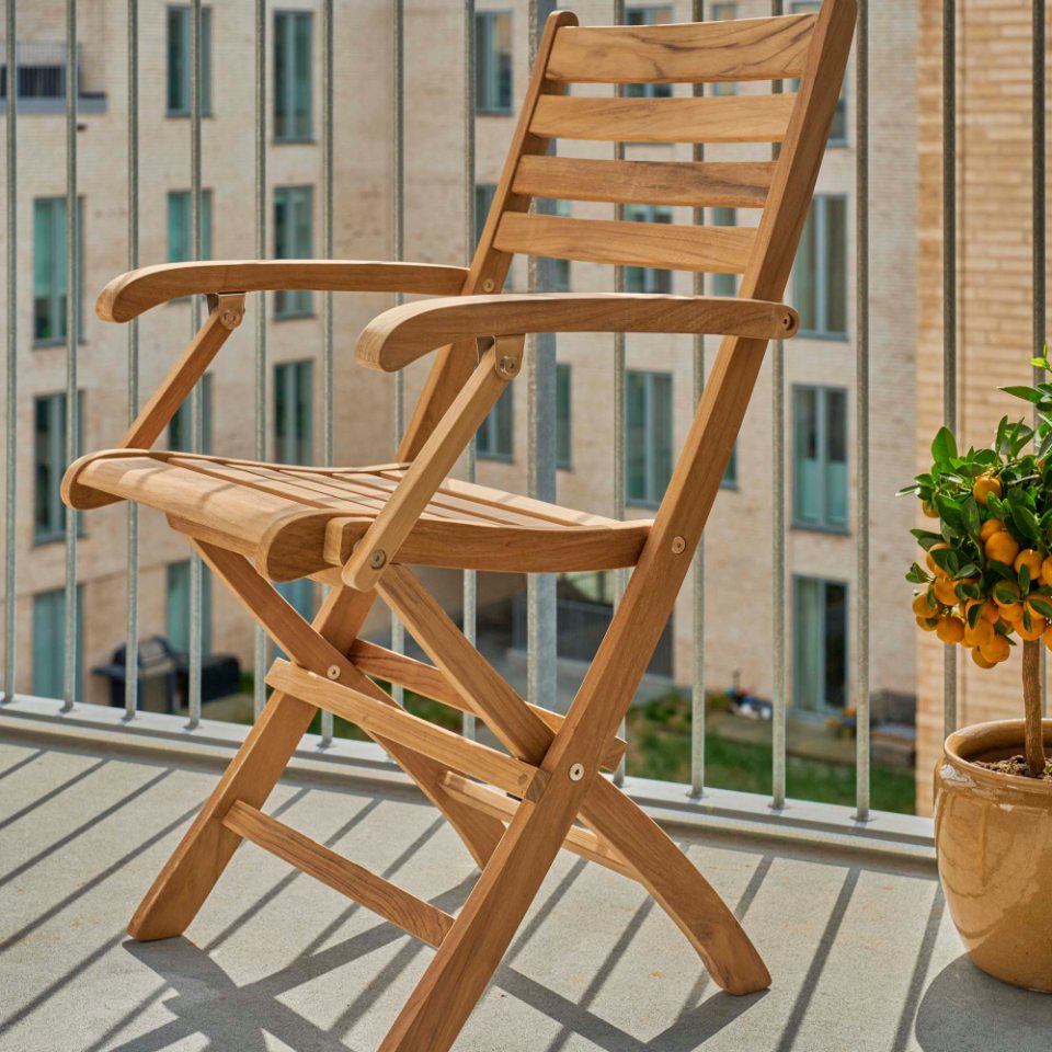 Dales - Armstol i teaktræ, foldbar