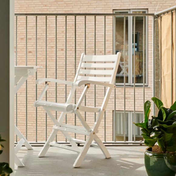 Dales - Armstol i hvid mahogni, foldbar