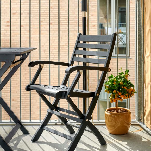 Dales - Armstol i sort mahogni, foldbar