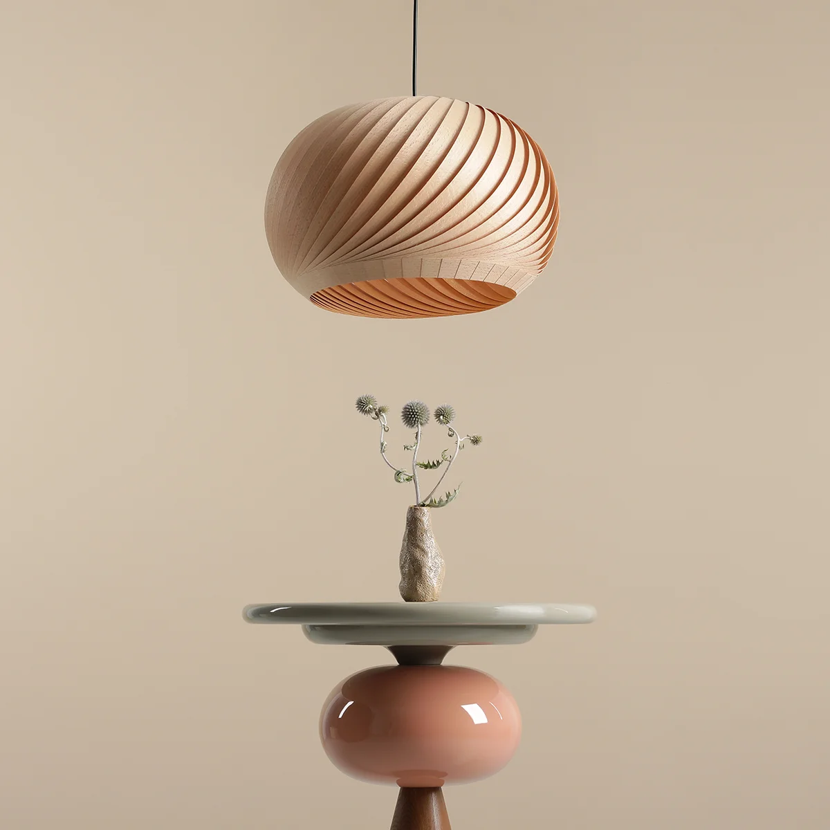 Nightfall - Pendel i bøgetræ, diameter 40 cm.