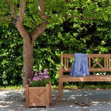 Croix - Havebænk i teaktræ, bredde 120 cm.