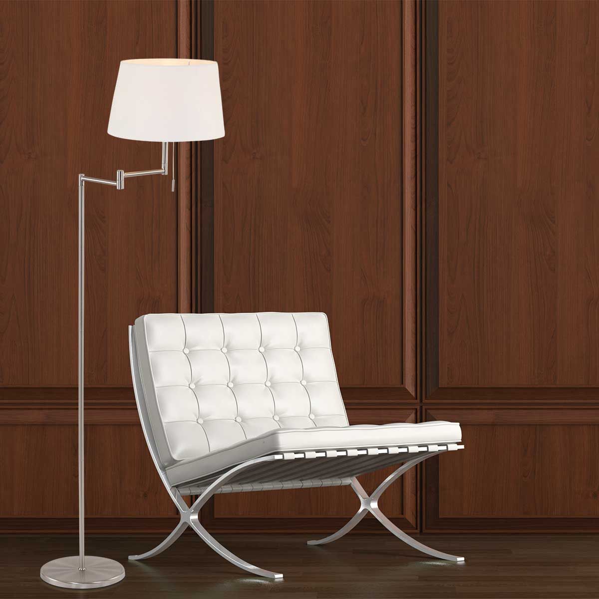 Arnott - gulvlampe i metal og stofskærm Glas og bronze