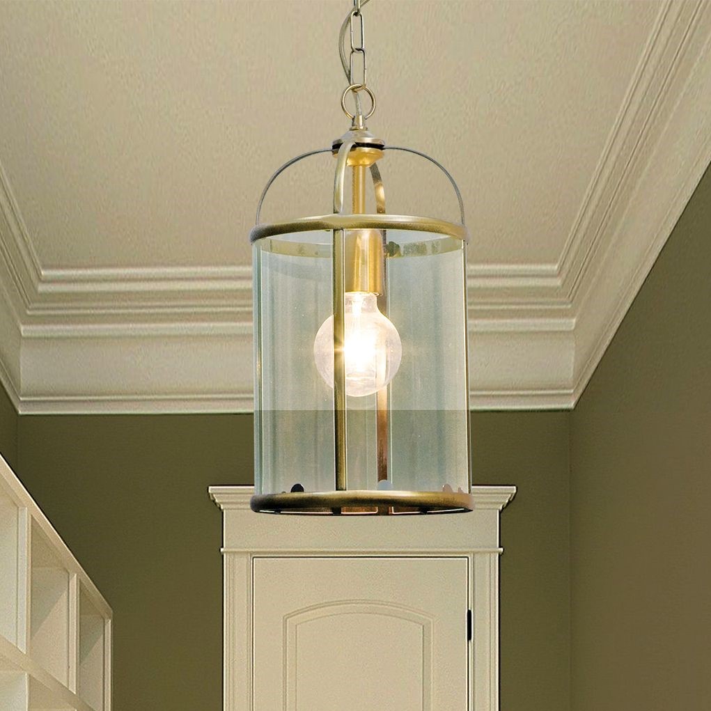 Glamour - loftlampe i bronze og glas, diameter 20 cm.