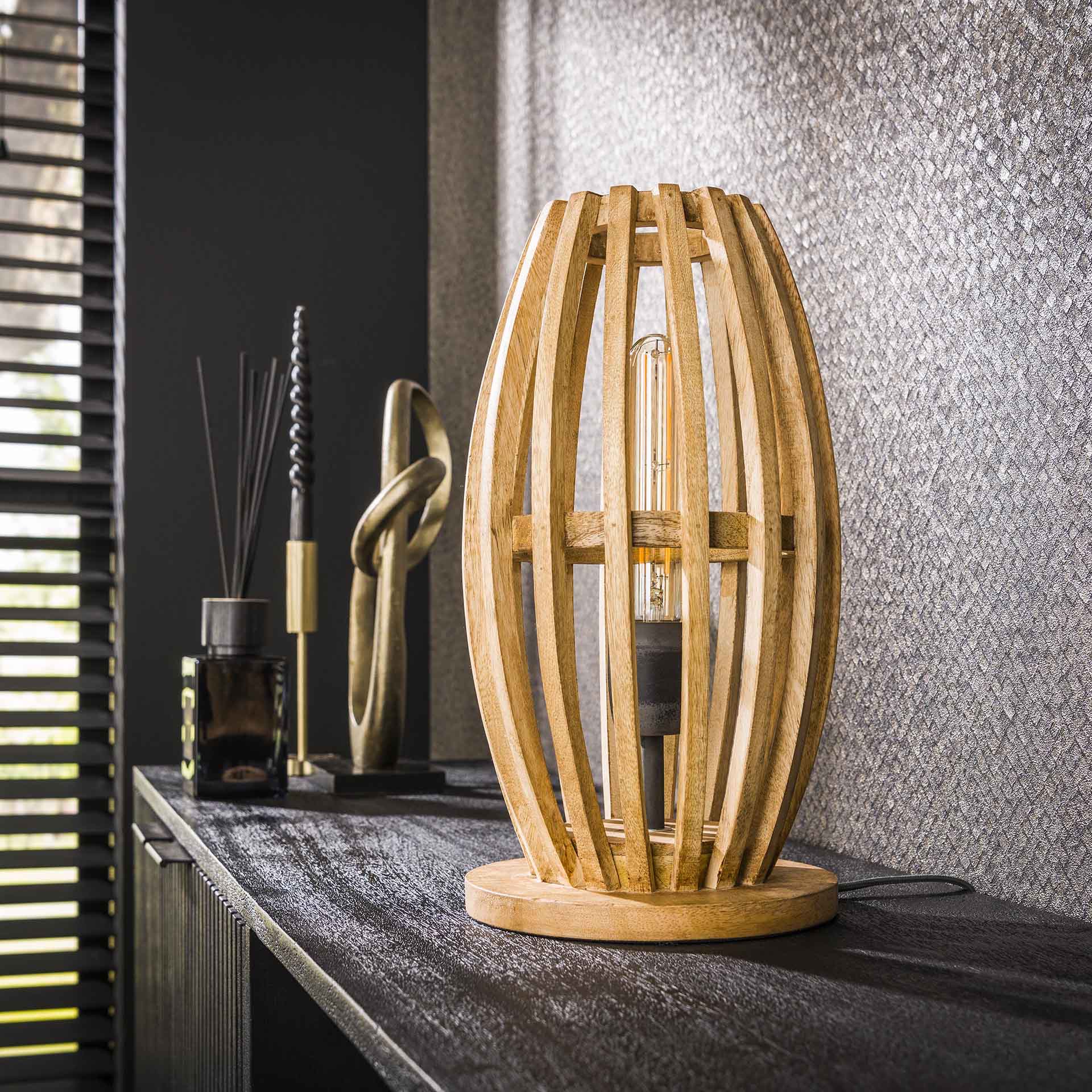 Limit - Håndlavet bordlampe i mangotræ Levering med pære(r)