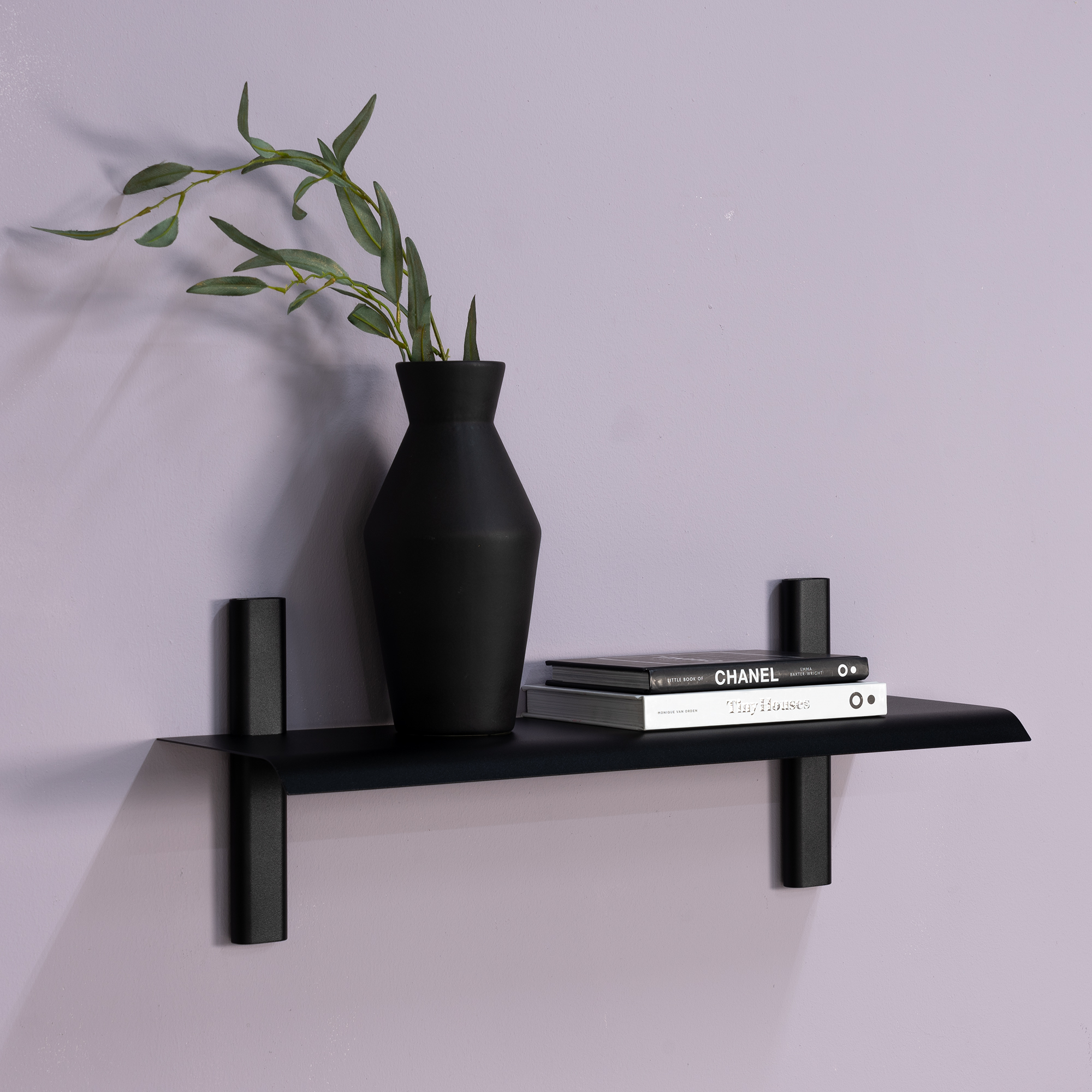 Repisa - Væghylde i metal, 5 farver, bredde 60 cm. Sort metal