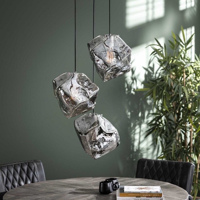 Rock - Loftlampe i forkromet glas med tre lamper Levering med pære(r)