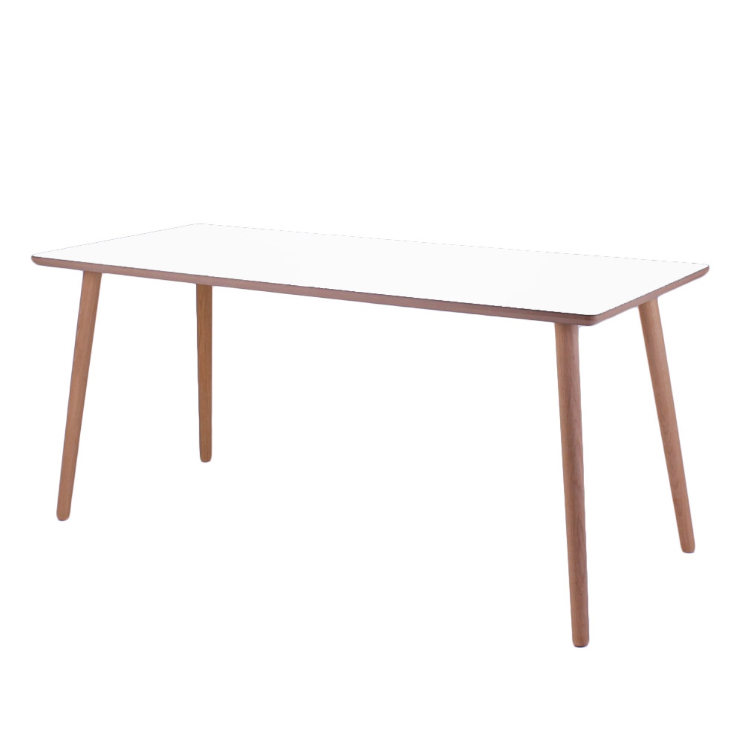 Dimm - Skrivebord, hvid højtrykslaminat, ege ben 100 x 60 cm Hvid laminat