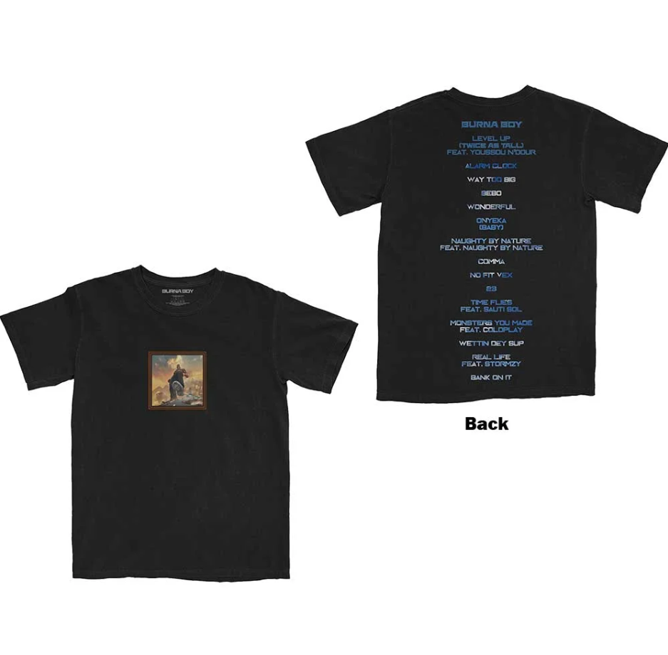 Burna Boy - Album Tracks Black (Large T-Shirt)