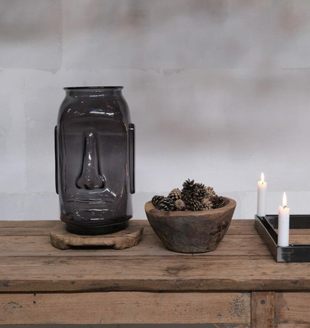 Mr. Ansigt glasvase - Grå