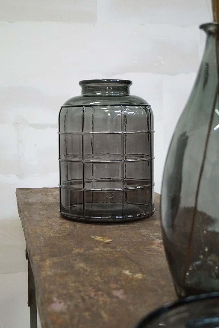 Glasvase H:35 - Grå