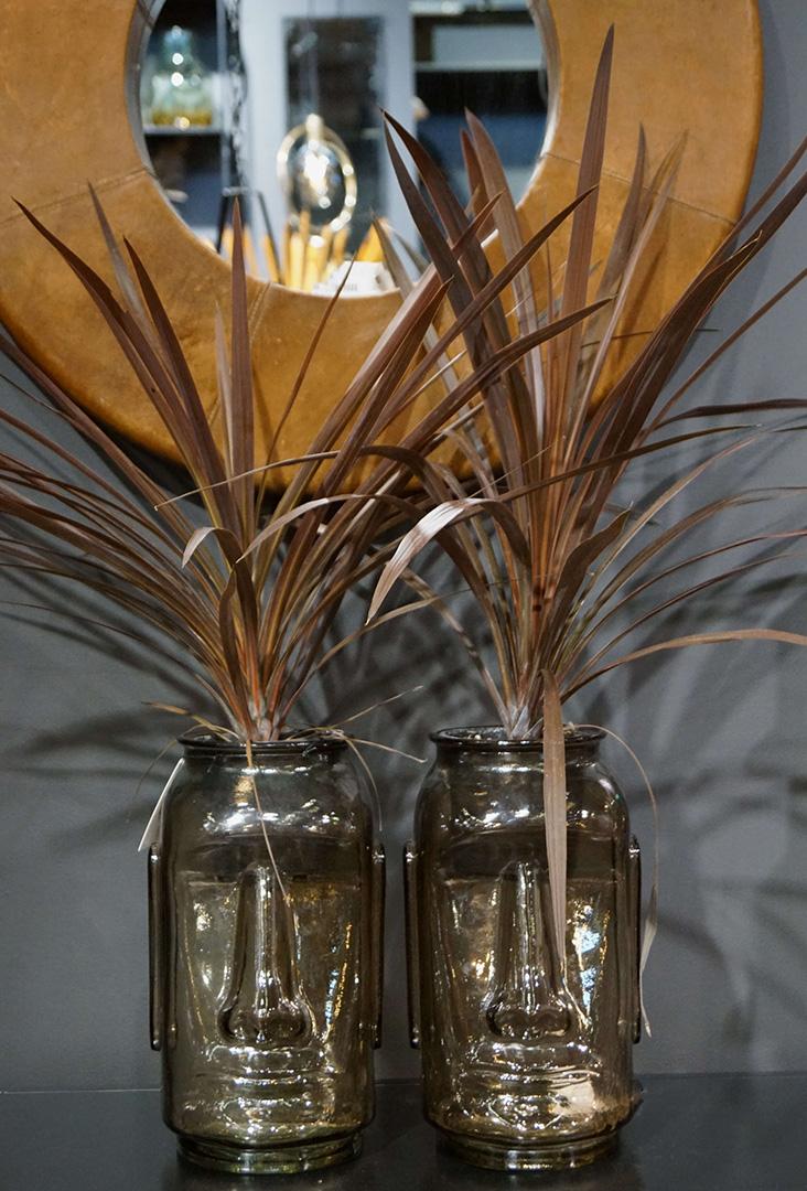 Mr. Ansigt glasvase - Mørk rav