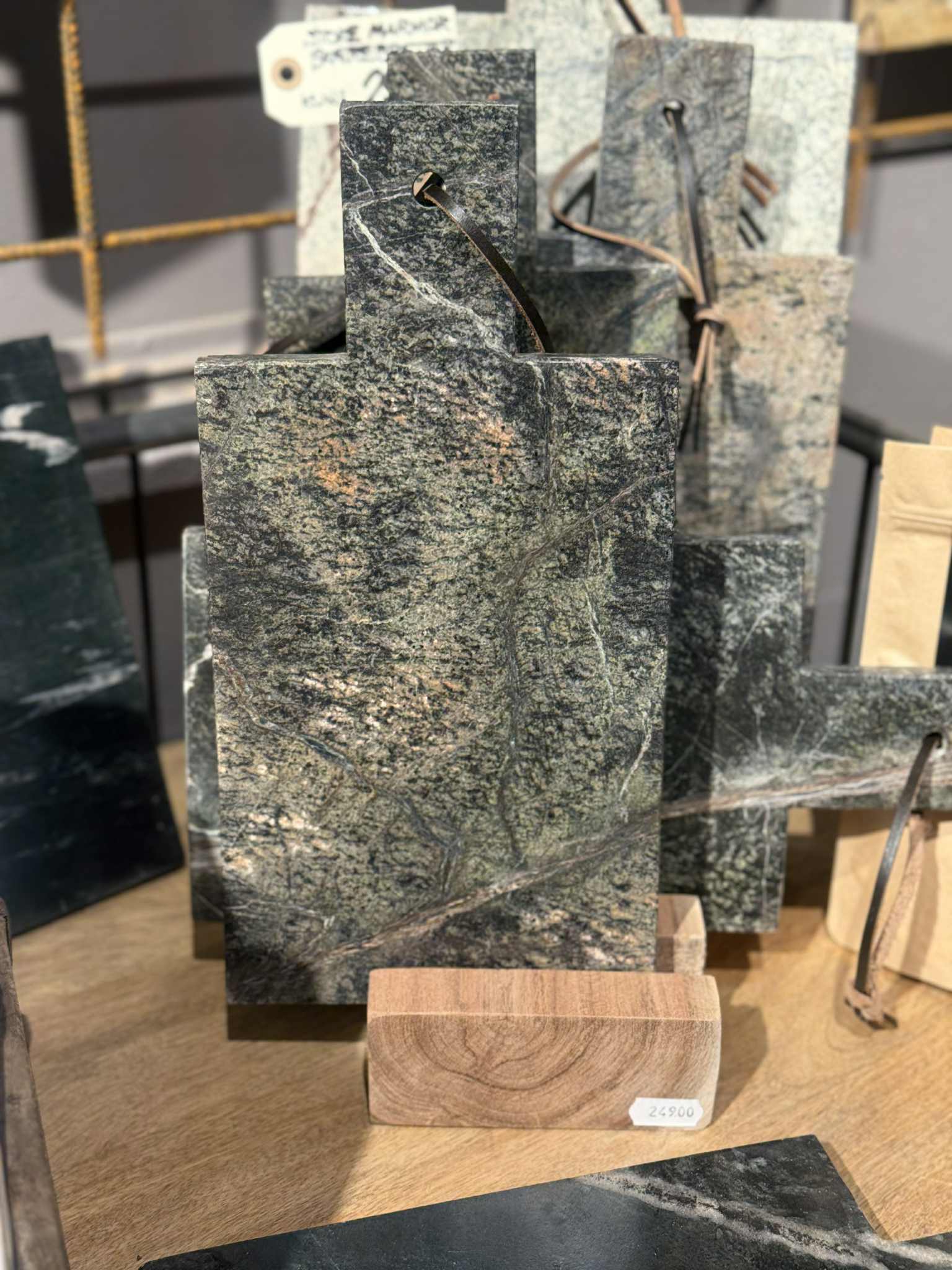 Skærebræt, marmor - "Green" - lille