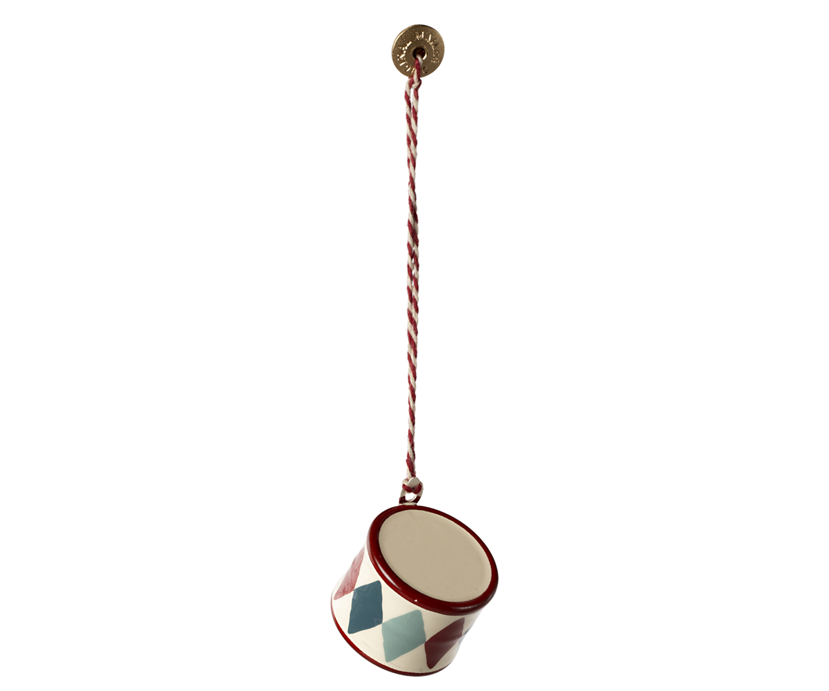 Ophæng Lille metal tromme, klassisk rød